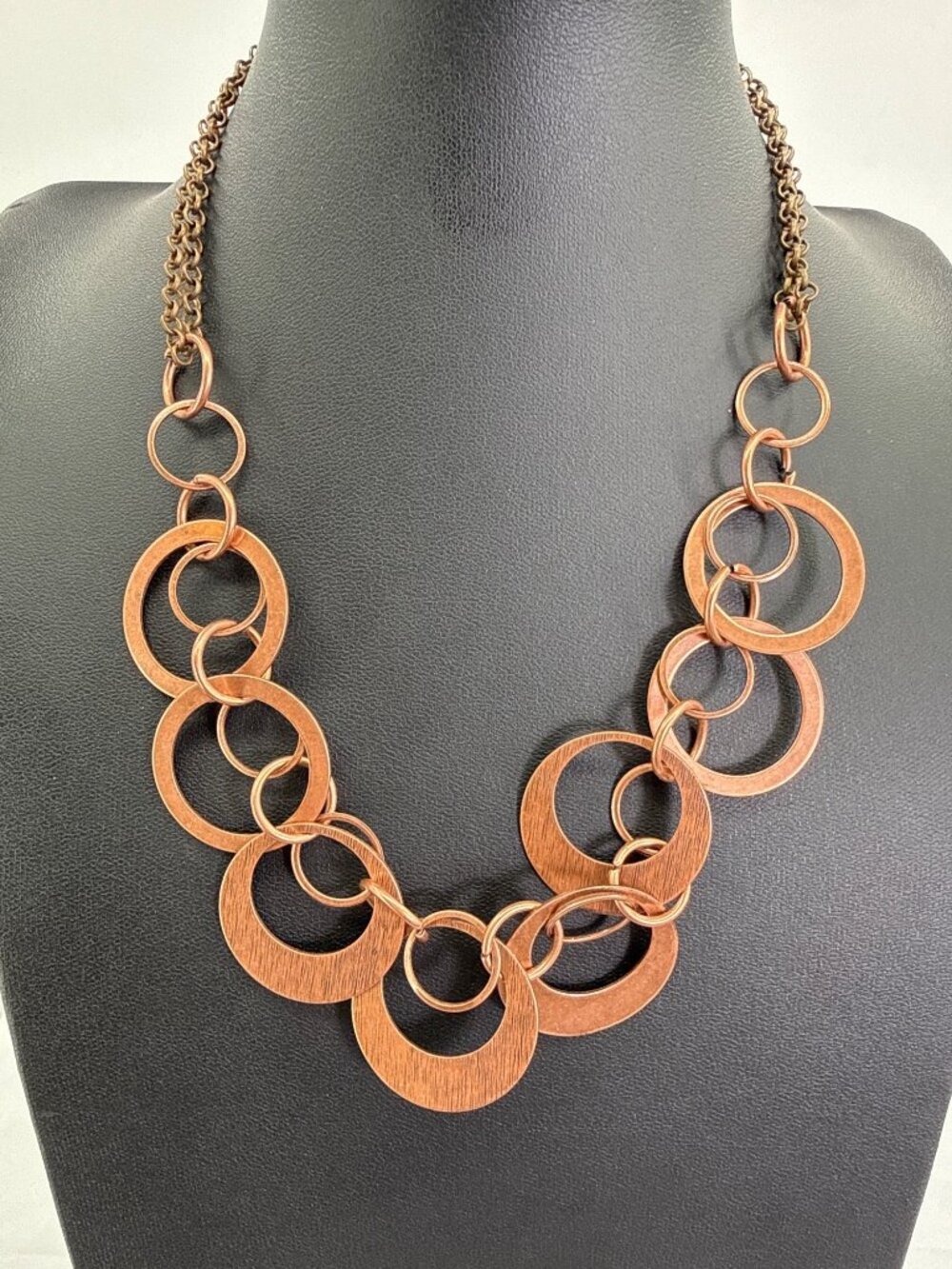 Paparazzi In Full Orbit Copper Interlocking Hoop Statement Bib Necklace